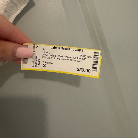 Tularosa White Off-Shoulder Dress with Red and Yellow Embroidery - Picture 2 of 4